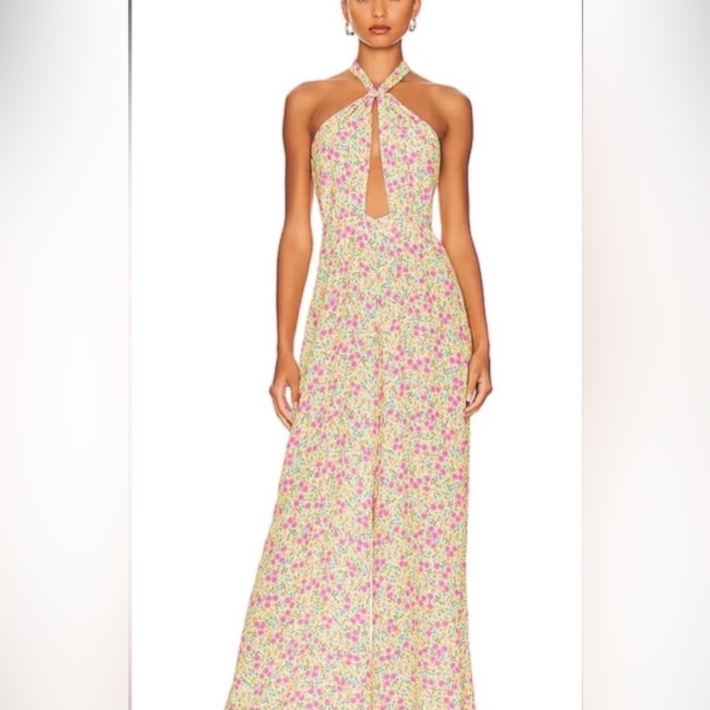 AFRM Floral Halter Jumpsuit | Size S